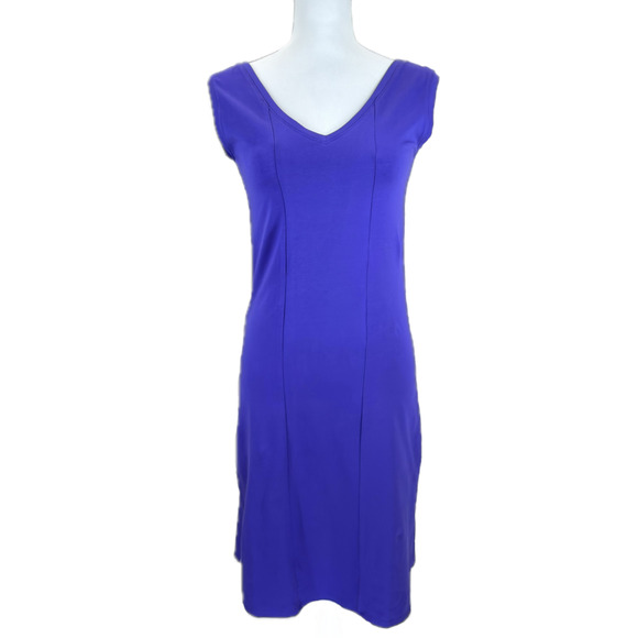Maggie's Organics Dresses & Skirts - Maggie’s Organics Purple Sleeveless V-Neck Panel Dress M Organic Cotton Casual